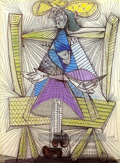 Femme assise Dora Maar 1938 cubiste Pablo Picasso Peintures à l'huile